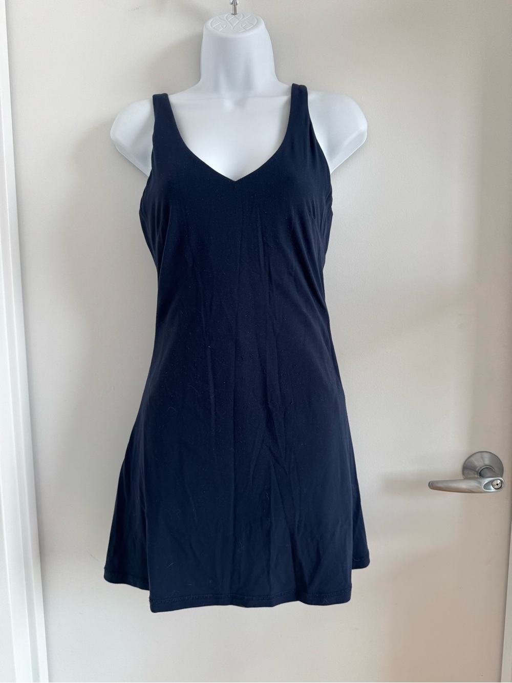 Aritzia Navy V-Neck BUTTER Athletic Tennis Dress - Picture 3 of 7